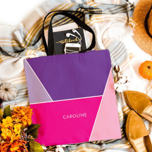 Tote Bag Gras Chic élégant Coloré Motif de bande