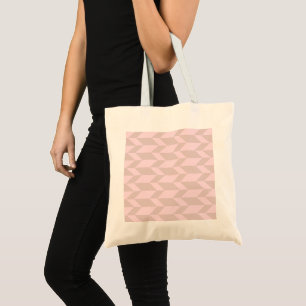 Tote Bag Gras Flèche à deux tons Chevron Grille Rose neutre