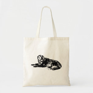 Tote Bag Gras Line Chien Fourre-tout avec charme saisonnier