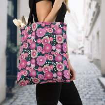 Gras motifs floraux rose et bordeaux Fourre-tout