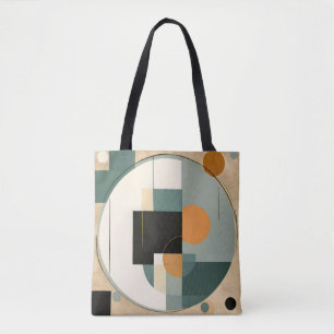 Tote Bag Gras rétro : Cercles et rectangles Abstraits