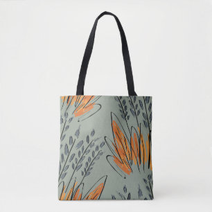 Tote Bag Grass croisé brut Design ethnique