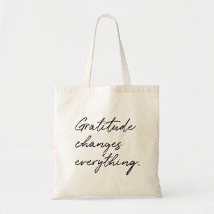 Tote Bag Gratitude Change tout Typographie