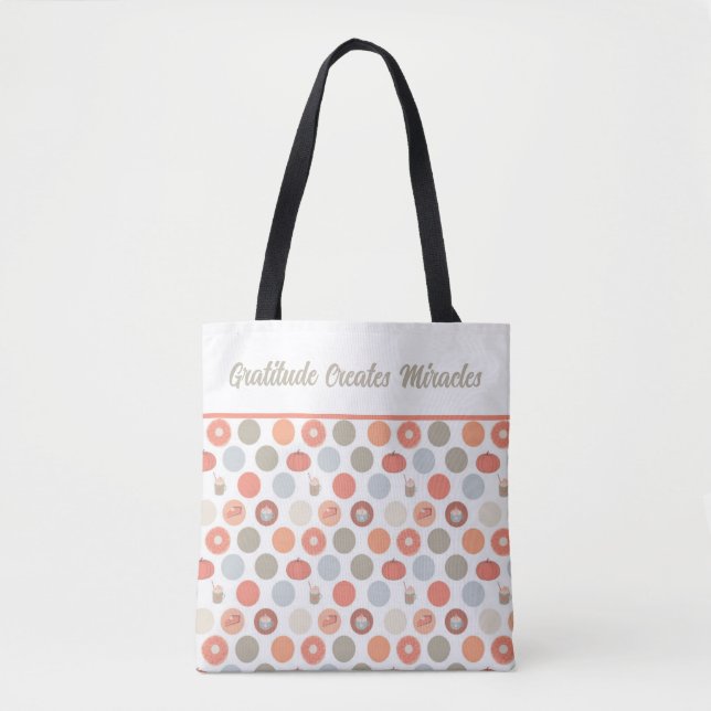 Tote Bag Gratitude crée des miracles Thanksgiving Fourre-to (Devant)