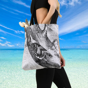 Tote Bag Gravures d'oiseaux - un Grimpereau. Ornithologue