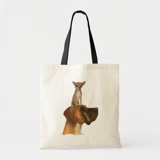 Tote Bag Great Dane et Chihuahua 2 (Devant)