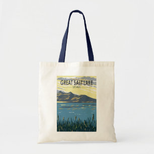 Tote Bag Great Salt Lake Utah Travel Art Vintage