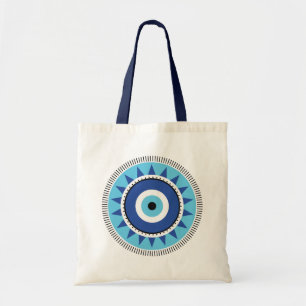 Tote Bag Grec Mal Eye Bleu