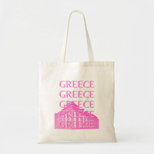 Tote Bag Grèce, Art Voyage, Art Voyage Pastel, Rose