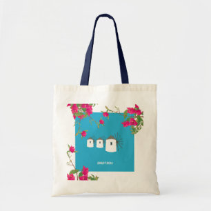 Tote Bag Grèce Bougainvilliers Ile grecque Windmills Nom