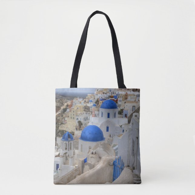 Tote Bag Grèce, Santorin. Tour Bell et dômes bleus (Devant)