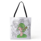 Tote bag Green Flapper Girl