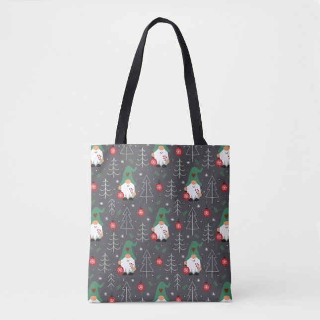 Tote Bag Green Gnome Arbre de Noël Motif (Devant)