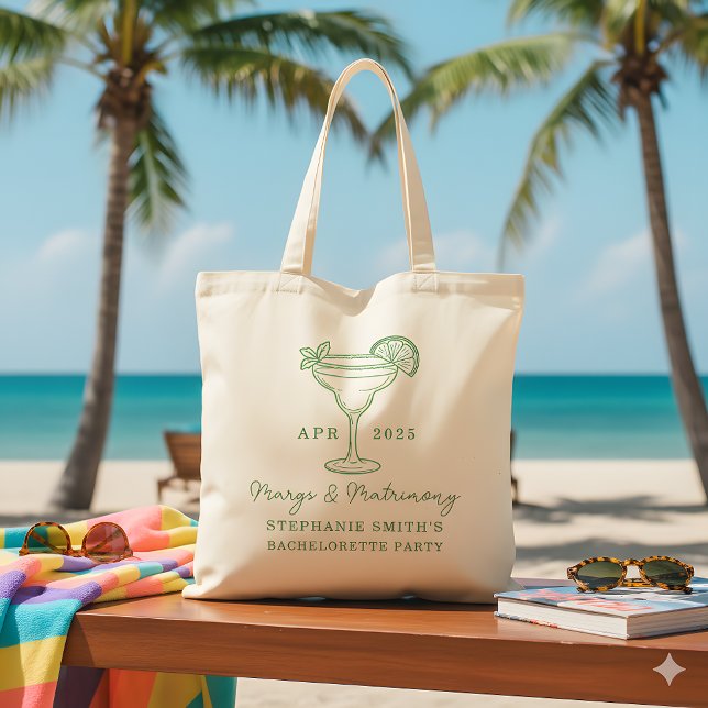 Tote Bag Green Margs and Matrimony Bachelorette Party  (Créateur téléchargé)