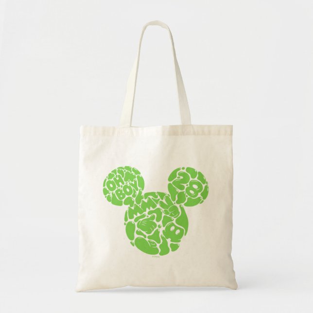 Tote Bag Green Mickey Mouse Liquid Icon (Devant)