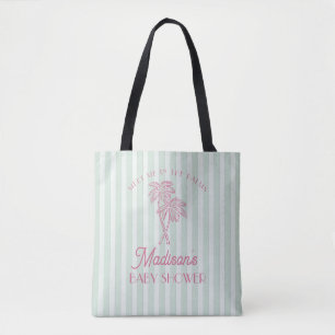 Tote Bag Green Palm Spring Pastel Beach Baby shower