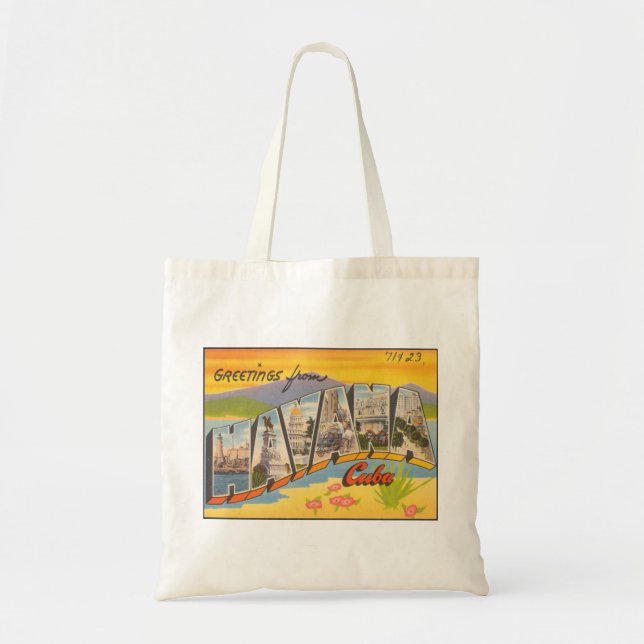 Tote Bag Greetings From Havana Cuba (Devant)