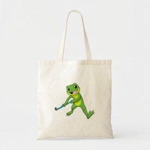 Tote Bag Grenouille à Hockey avec chauve-souris de hockey