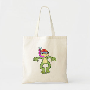 Tote Bag Grenouille à la plongée avec tuba
