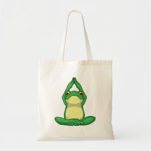 Tote Bag Grenouille au yoga en jambe croisée