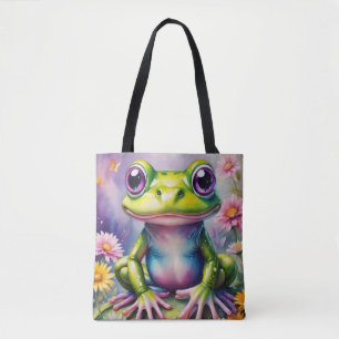 Tote Bag Grenouille Avec Art numérique Fleur