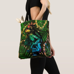 Tote Bag Grenouille avec champignon Cottagecore Style Arc-e