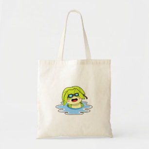 Tote Bag Grenouille avec feuille à la natation