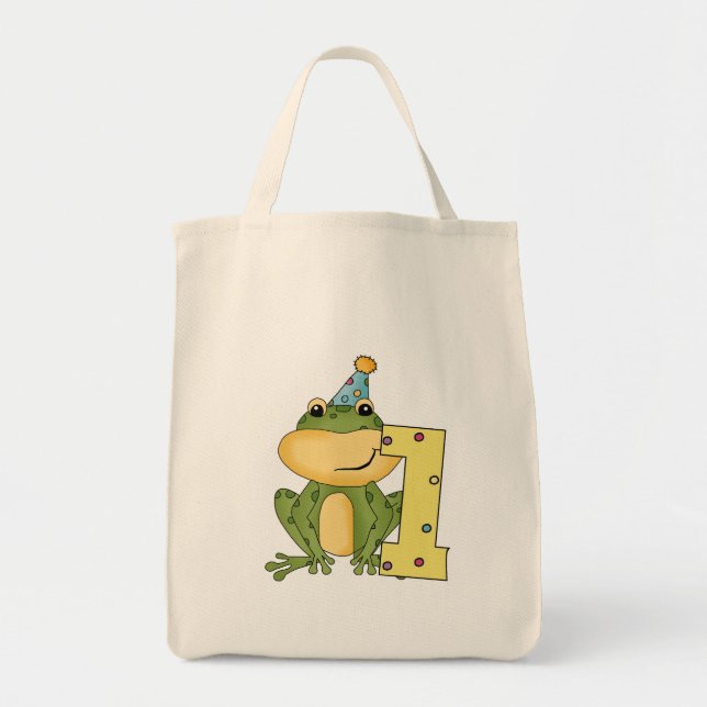 Tote Bag Grenouille de fête 1er anniversaire T-shirts et ca (Devant)