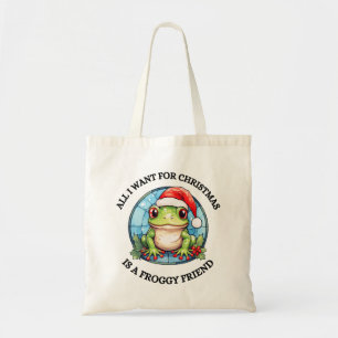 Tote Bag Grenouille de Noël