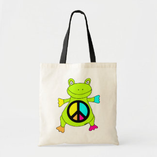 Tote Bag Grenouille de signe de paix