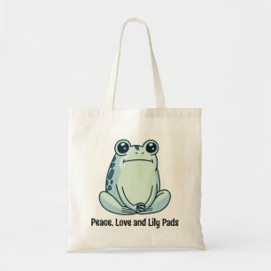 Tote Bag Grenouille Zen Paix Amour Et Nénuphars