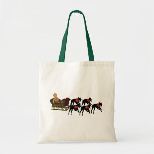 Tote Bag Greyhounds Sleigh Noël