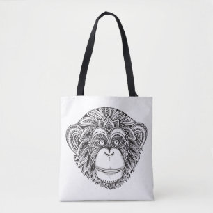 Tote Bag Griffonnage 2 d'Illustartion de singe
