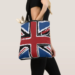 Tote Bag Griffonnage d'abrégé sur Union Jack
