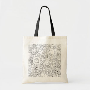 Tote Bag Griffonnage de café et de thé