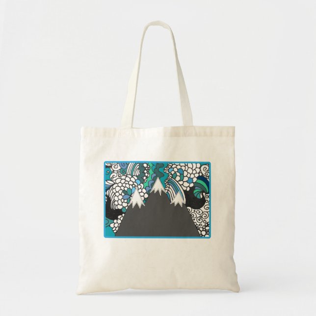 Tote Bag Griffonnage de montagne (Devant)