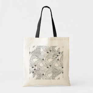 Tote Bag Griffonnage de poissons de la Chine
