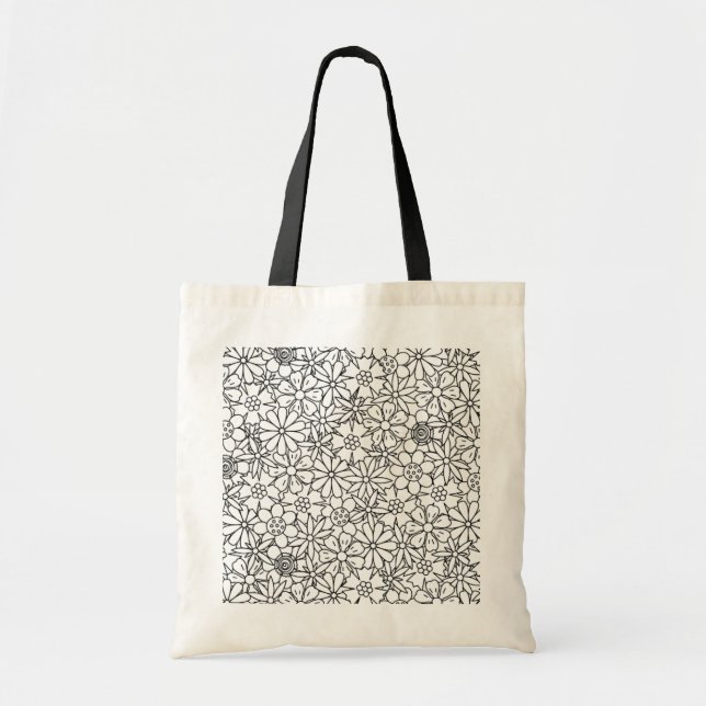 Tote Bag Griffonnage floral (Devant)
