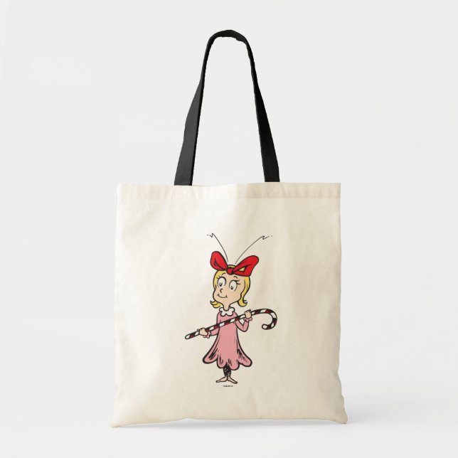 Tote Bag Grille | Cindy-Lou Qui - Tenir un Sucre de canne (Devant)
