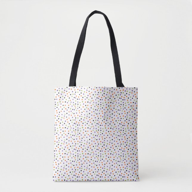 Tote Bag Grille de Confettis – Points Multicolores en Parfa (Devant)