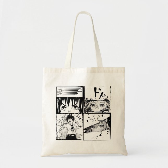 Tote Bag Grilles d'actions Retro Anime (Devant)