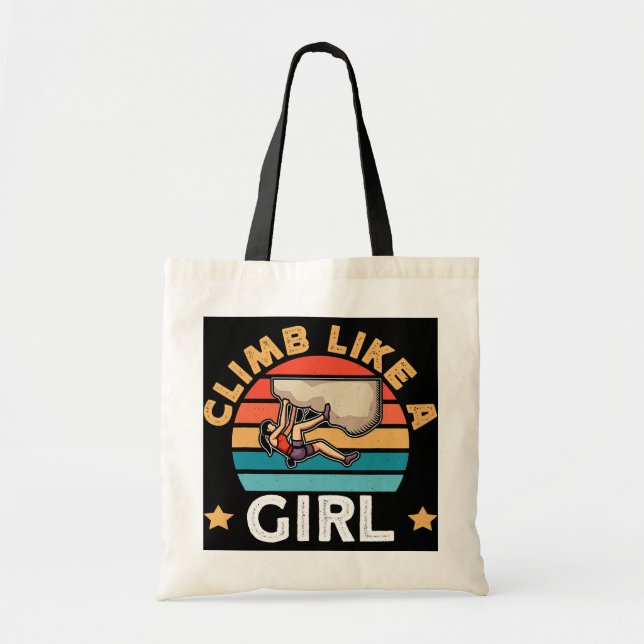 Tote Bag Grimper Comme Une Fille Bouldering Rock Escalade (Devant)