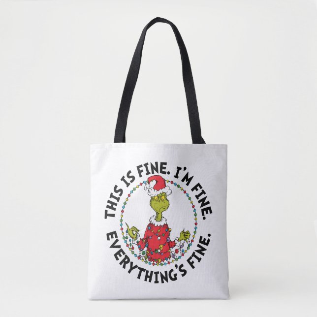 Tote Bag Grinch | Everything's Fine (Devant)