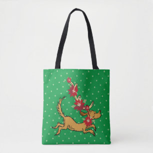 Tote Bag Grinch   Max Pointsettia de Noël