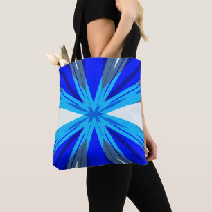 Tote Bag Gris Bleu blanc hiver Étoile de Noël de Noël