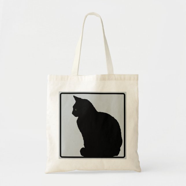Tote Bag Gris de chat noir (Devant)