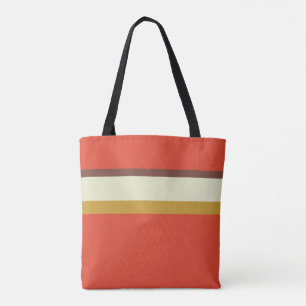 Tote Bag Gris design naturel brun vert ocre sur rouge