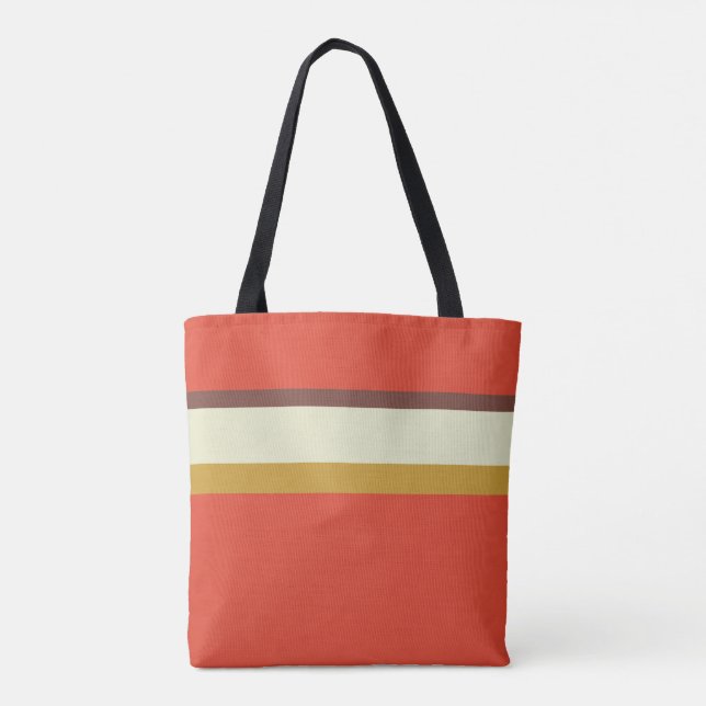 Tote Bag Gris design naturel brun vert ocre sur rouge (Dos)
