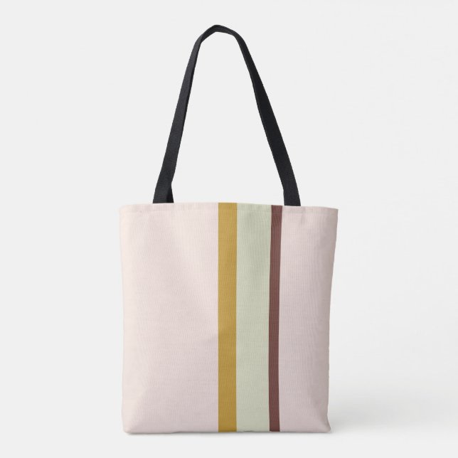 Tote Bag Gris design naturel rose brun vert (Dos)