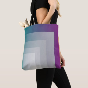 Tote Bag gris magenta turquoise